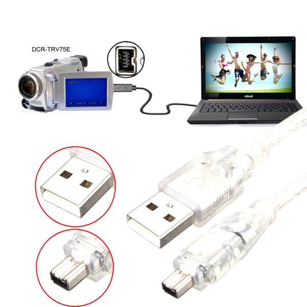Ny 1,5 m iLink 4-pinners IEEE 1394 USB til Firewire-adapterkabel