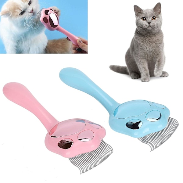 Kissakampa, kissankarvanpoistokampa, takut poistava harja, lemmikkieläinten hoitotyökalu koirille ja kissoille (pinkki ja sininen)