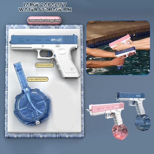 Stor vattenpistol, automatisk vattenpistol Toy Splat Vattenpistol för blue one-size