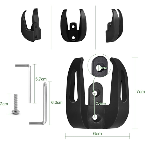 2 etukoukkua, sähköpotkulauta, kaksoiskoukku, monitoimikoukku, potkulaudan lisävarusteet Xiaomi M365/M365 Pro -malleille