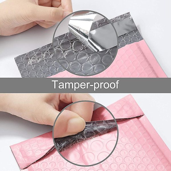 50 stk Pink Mailer Poly Pearl Konvoluttaske til Boblekonvolut Mailer Kontoremballage Polstrede konvolutter til selvforsendelse 50PCS 18*23cm