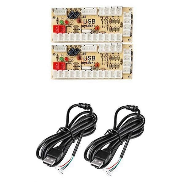 Arcade DIY Kit Del 2X 8 Vejs Joystick + 16X LED Belyste Trykknapper + 2 Spillere + Mønt til 3B Model