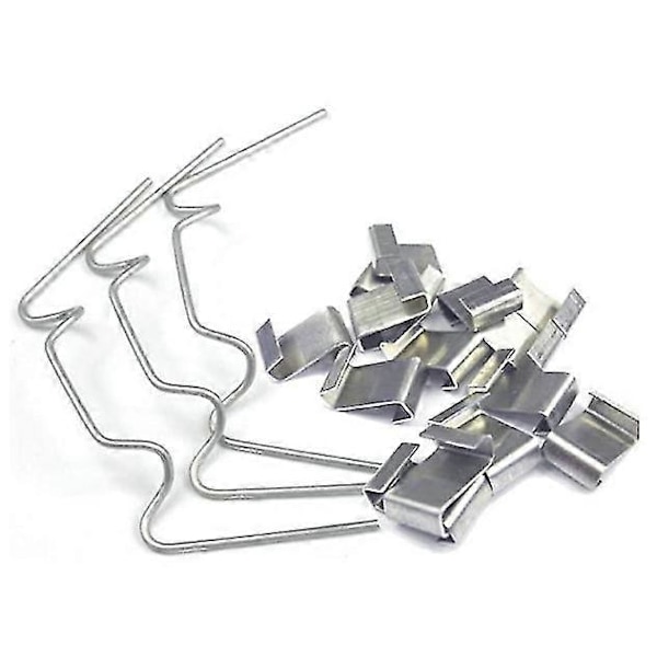 100 stk. Have Rustfrit Stål Drivhus Glas W/z Formede Clips Fikseringsspænde Have Fikseringsclips