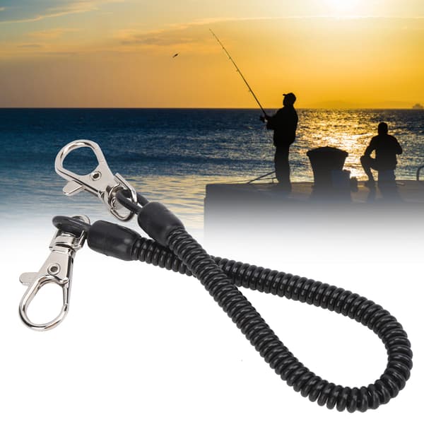 Fiskespole Lanyard Plast Camping Infällbar Säkerhetslina med Karbinhakar