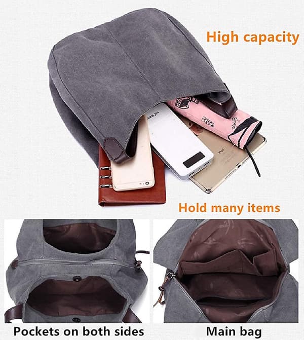 Simpel afslappet lærredstaske, All-match moderigtige damer
