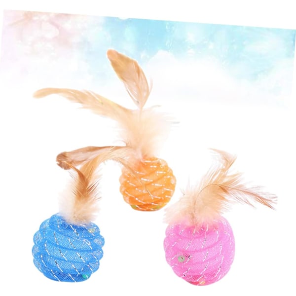 3-pack kattleksaksbollar husdjurs kattleksaksbollar husdjursleksaker kattbollar
