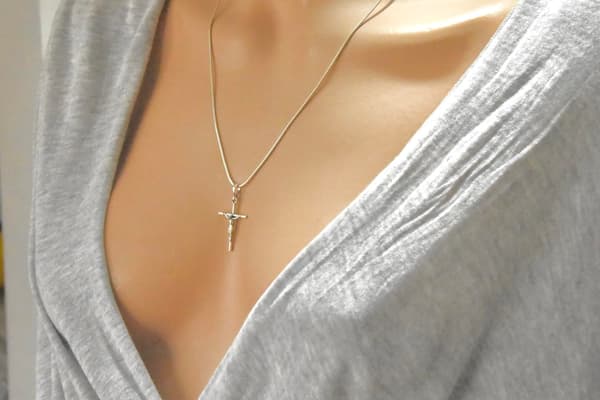 Solid Vedhæng Krucifiks Religiøs Halskæde Smykker Unisex Smykker