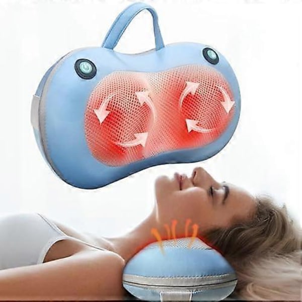 Nakke- og Ryggmassasjeapparat - Shiatsu-elting og varmende smertelindrende massasjepute for nakke, skuldre, rygg og ryggrad