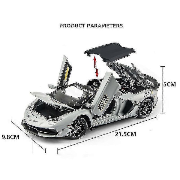 1:24 Lamborghinis Aventador Svj63 Legeringsmodel Bil Legetøj Støbte Metaller Støbning Lyd Og Lys Bil Legetøj Boris