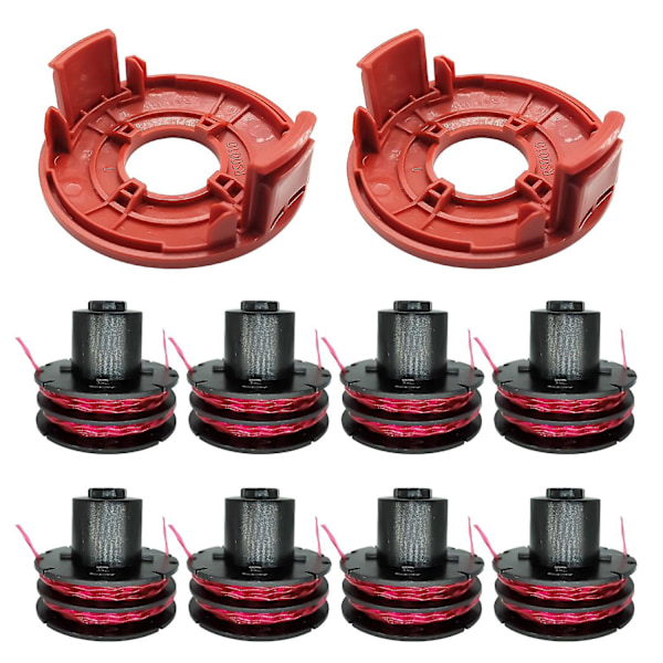 For AL-KO GTE 350 / GTE 450 / GTE 550 Kantklipper 8 Spoler med 2 Spolehetter, 112966 8 Spool + 2 Spool Cap