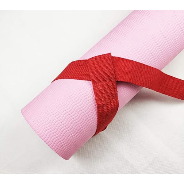 Yogamattrem med justerbara öglor för att passa alla mattstorlekar röd (matta ingår ej)