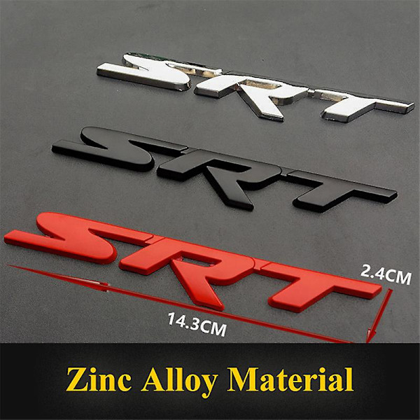 1 stk 3d Metal Auto Bil Styling Srt Front Grill Gitter Badge Emblem Bil Lastbil Mærkat Til Dodge Charger Challenger Tilbehør S-05