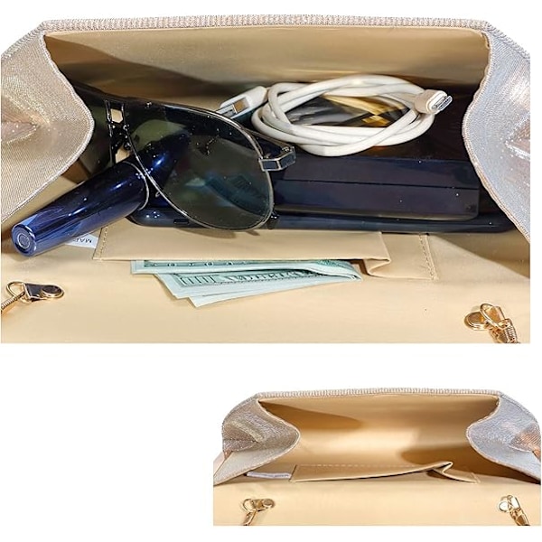 Glitter Clutch Tasker til Kvinder Aften Tasker Clutches Flap Kuvert Håndtasker Stor Bryllupsfest Prom Taske