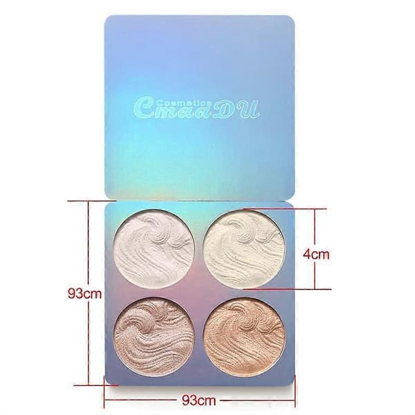 4 Farver Shimmer Highlight Makeup Contour Palette, Shimmer Blush & Makeup Highlighter Powder Bronzer Palette