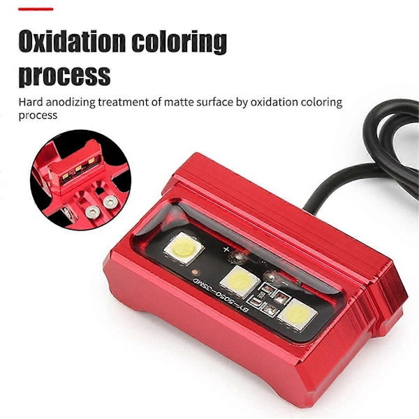 LED Motorcykel Nummerplade Lys Dekorativ Lampe Universal Aluminium Legering Baglygte Nummerplade Red