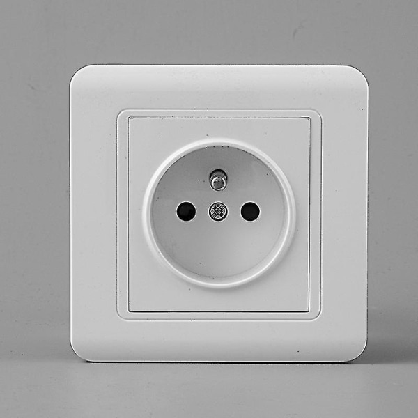 French Socket Panel, Wall, 2p+e Power Socket, automaattiset liittimet Täydelliset pinta-asennetut laitteet, valkoinen