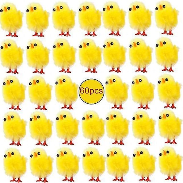 60st Mini Chicks Set Plast Plysch Kyckling Figurer