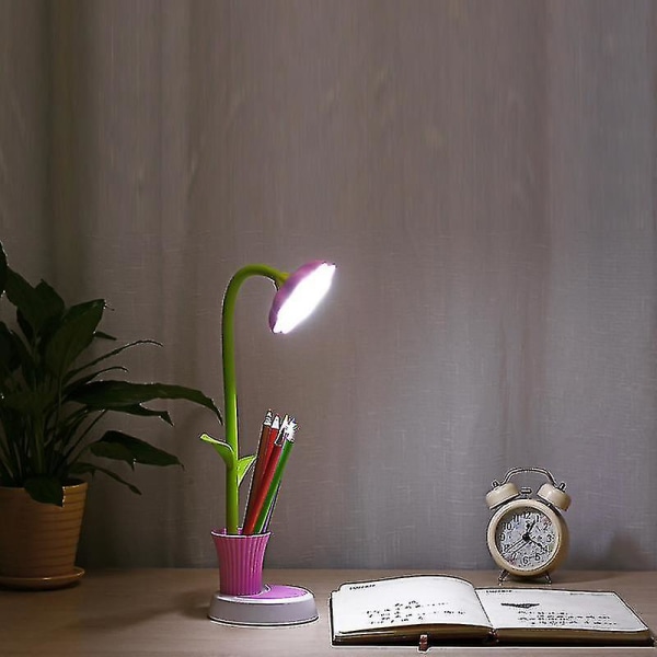 Børnebordslampe Creative Genopladelig Skrivebordslampe Led Øjenbeskyttelse Touch Sensor Bordlampe Dæmpbar Sengelampe Med Penholder