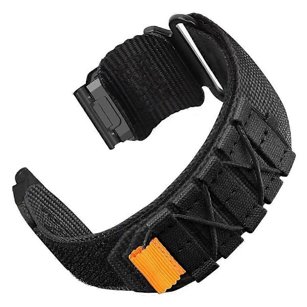 26 mm urrem til Garmin Fenix 8 51 mm 7X 6X 5X Quick Release nylonrem med velcro - Sort Black