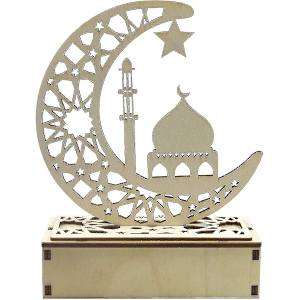 Eid Mubarak Ramadan LED -puinen lamppu, muslimien Ramadan-festivaalin puolikuu-tähtilyhdyt, puolikuu-yövalo muslimeille Islam Eid, DIY Eid