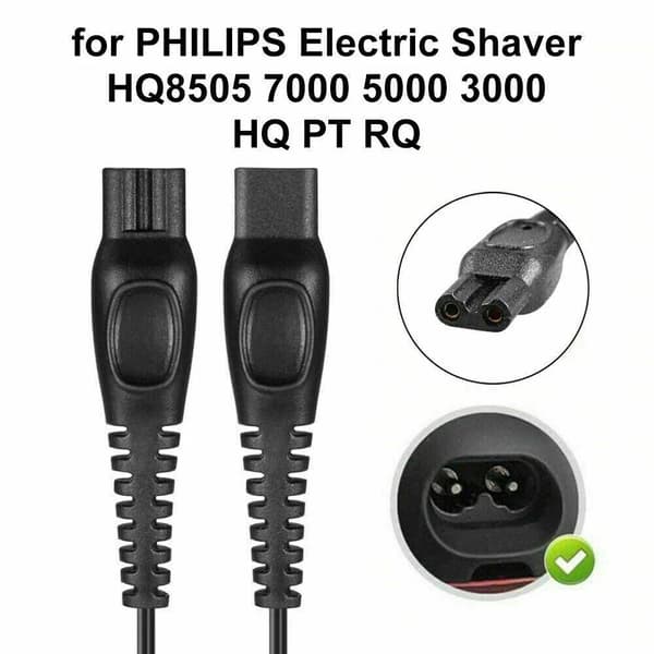 Sort USB-opladerkabel til Philips OneBlade QP2630 barbermaskine og trimmer