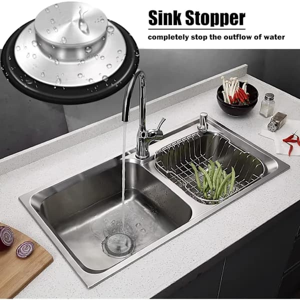 Diskbänkspropp 8,5 cm Rostfritt stål köksavfallskvarn Diskbänkspropp för Insinkerator Kitchenaid Waste King Kohler