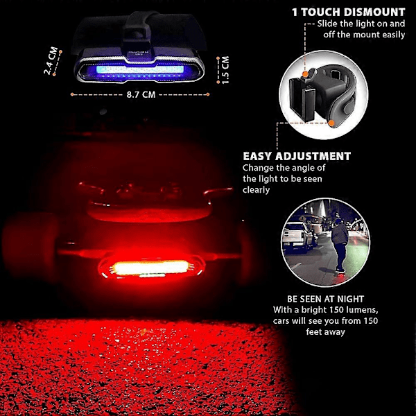2X LED Skateboard Lys Longboard Lys Skateboard Lys Passer på Alle Longboards Sykler Sparkesykler He