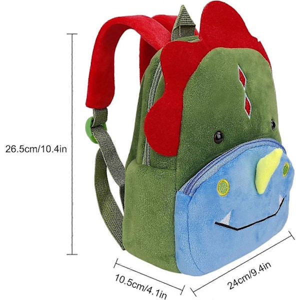 Barn Tecknad Ryggsäck Småbarn Barn Skolväska Söt Tecknad Djur Förskola Ryggsäck Gåva till Barn Pojkar Flickor, Dinosaurie
