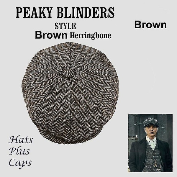 Uusi miesten muoti Peaky Blinders Hattu Miesten Newsboy- cap Villasekoite kalanruoto Tweed Talvihattu lämmin Black