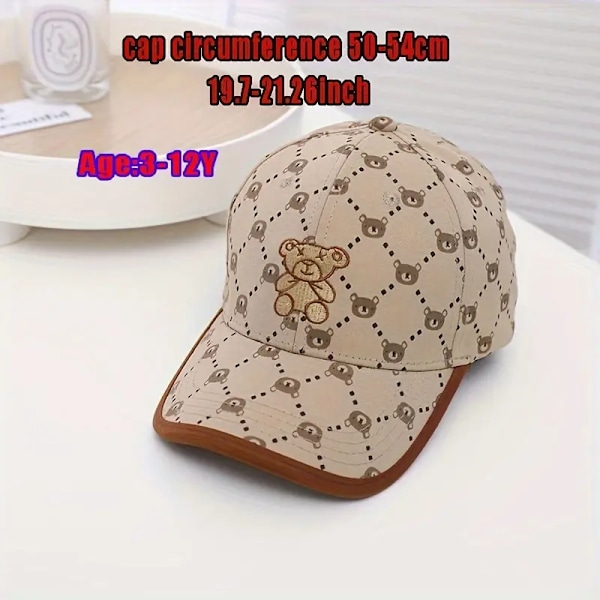 1 st Broderad tecknad björn baseballkeps för utomhusresor strandfest pojkar och flickor accessoarer