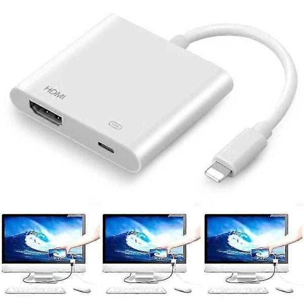 Telefon till HDMI Digital TV / AV Adapterkabel för Apple iPhone iPad 5 6 7 8 Plus X