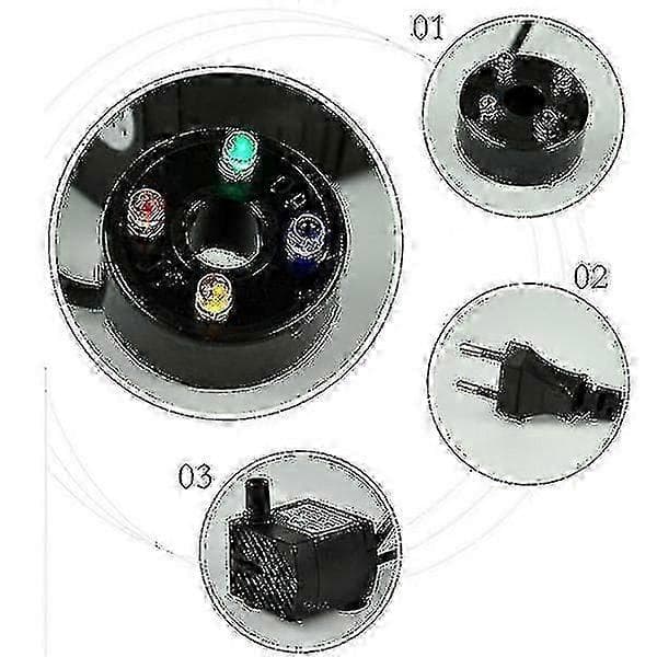 Dränkbar vattenpump med LED för akvarium och fontän