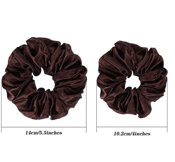 Scrunchies, Sammet Satin Scrunchies Jumbo Elastisk Hårband 6 st