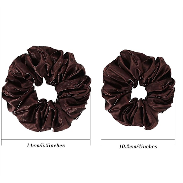 Scrunchies, Velvet Satin Scrunchies Jumbo Elastisk Hestehaleholder 6 stk.