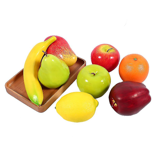 8 st/set Plast Frukt Kök Konstgjord Låtsasmat Display Heminredning Festdekoration Hantverk Verklighetstrogen?