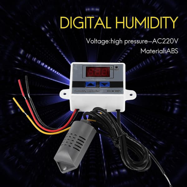 Digital Fuktighetskontroller 220V Hygrometer Fuktighetskontrollbryter 0~99%RH hygrostat med Fuktighetssensor