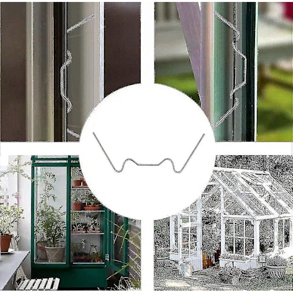 100 st Växthusklämmor för Glas - Rostfria Fästklämmor för Växthusglas
