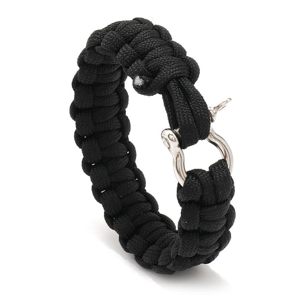 Klassisk medium størrelse 21 cm sort paracord armbånd