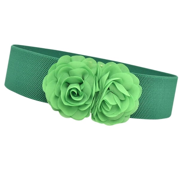 Elastisk midjebelte, bredt belte for kvinner for bluse, genser, maxi-skjorter Green