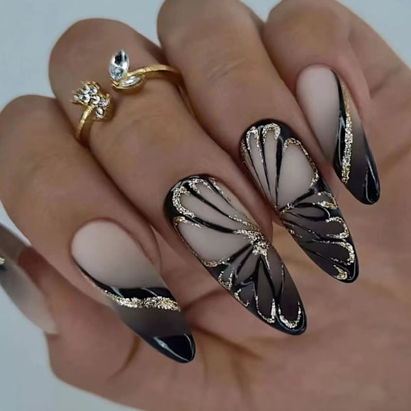 24 lange mandellange falske negle combination 3