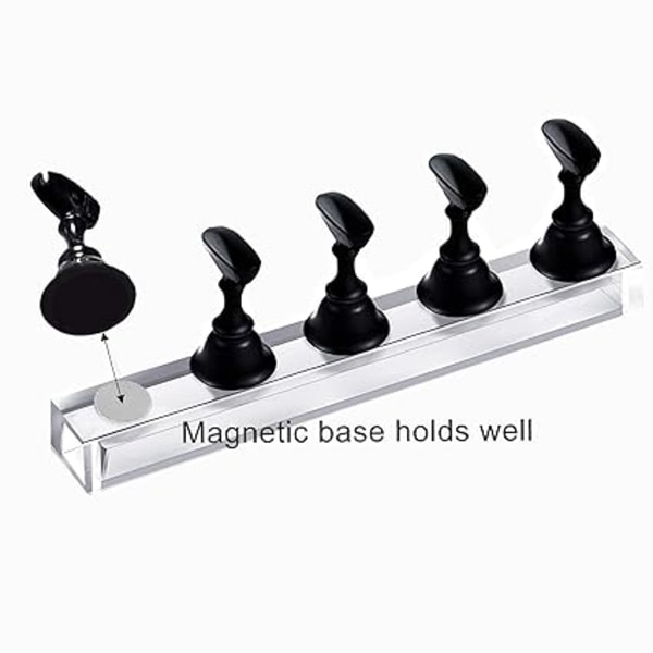 10 st Nagelställ för lösnaglar, falska akrylnagelställ, nageldisplay övningsställ med magnetisk bas