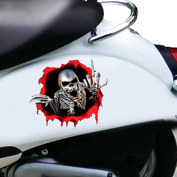 Torn Skull Sticker, 4 stk. Skull Horror Skull Stickers Decal Sticker Decal til bil, køretøj, bilsticker