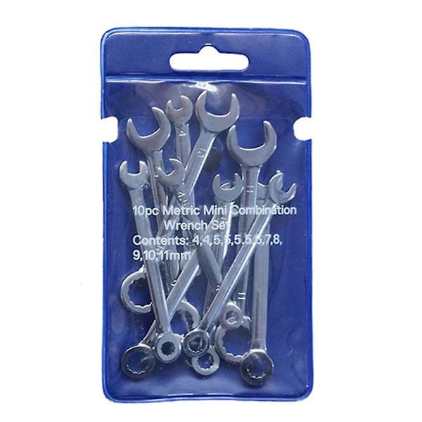 10 st/set Professionell Mini Kombinationsnyckel Set 4-11mm Metrisk Liten
