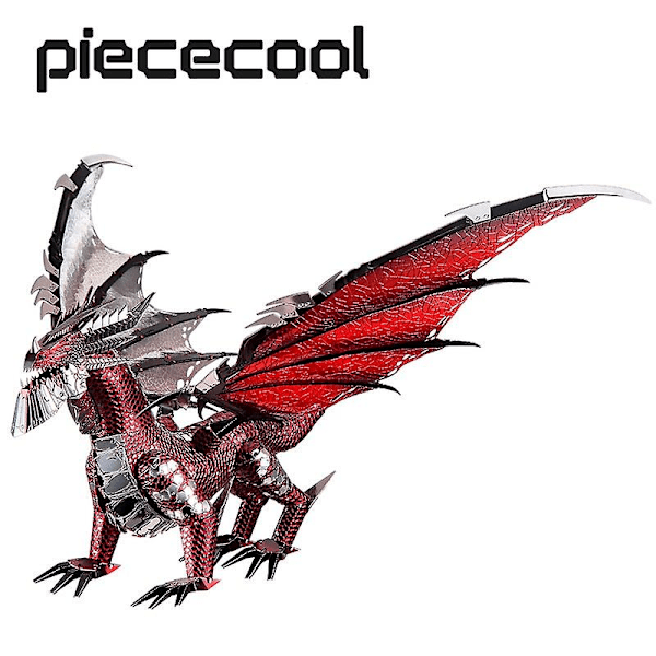 Piececool 3D Metalinen Palapelin Musta Lohikäärme DIY-Mallisarja Koottava Palapelitoiminta Työpöydän Koristelahja Aikuisten Kaukosäätimellä Ohjattava Robotti