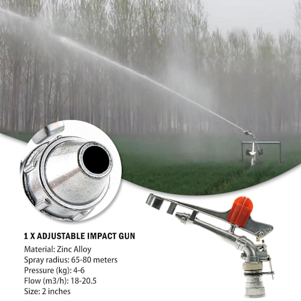 2\" 360° Säädettävät Impulssisprinklerit Suurelle Alueelle Vesiseossumutin E8N7
