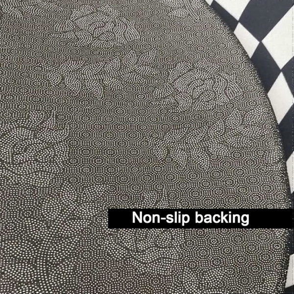 3D Vortex Teppe, Rundt Polyester Områdeteppe Svart Hvit Bunnløst Hull Optisk Illusjon Gulvmatte Stue Sklisikker Dekor Dørmatte-A Oval 40x40cm
