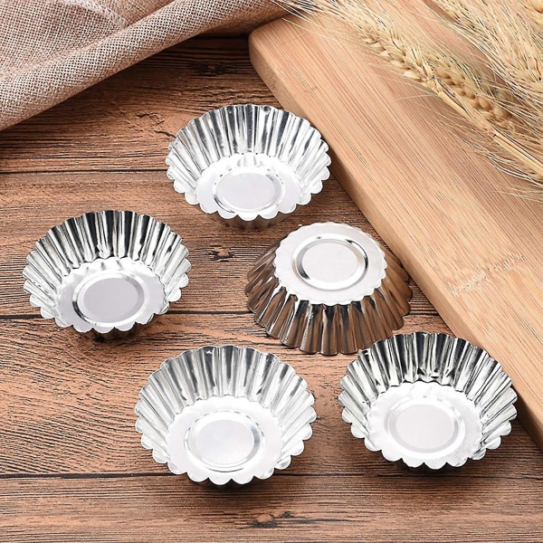 10 stk Aluminium Cupcake Kage Cookie Foret Form Form Tin Bageværktøj Hot Silver