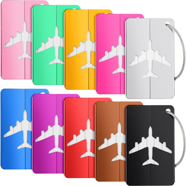 10-Pack Aluminum Luggage Tag Business Card Holder