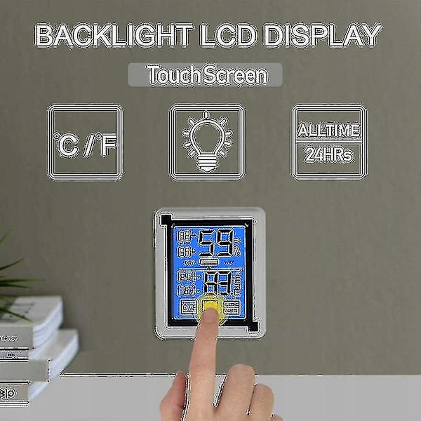 Indendørs/Udendørs Termometre, Termometer og Hygrometer med Baggrundsbelyst LCD-Display og Trendvisning, Min/Max Registrering, C/F Skift