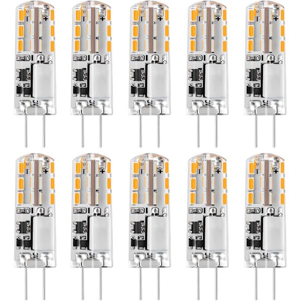 10x G4 LED valot 12V AC/DC Lämmin valkoinen 3000K2W, Ei himmennettävä valo